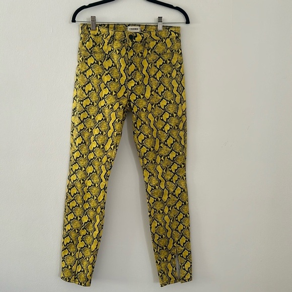 L'agence Jyothi High-Rise Split-Ankle Snake-Print Pants - Picture 4 of 8